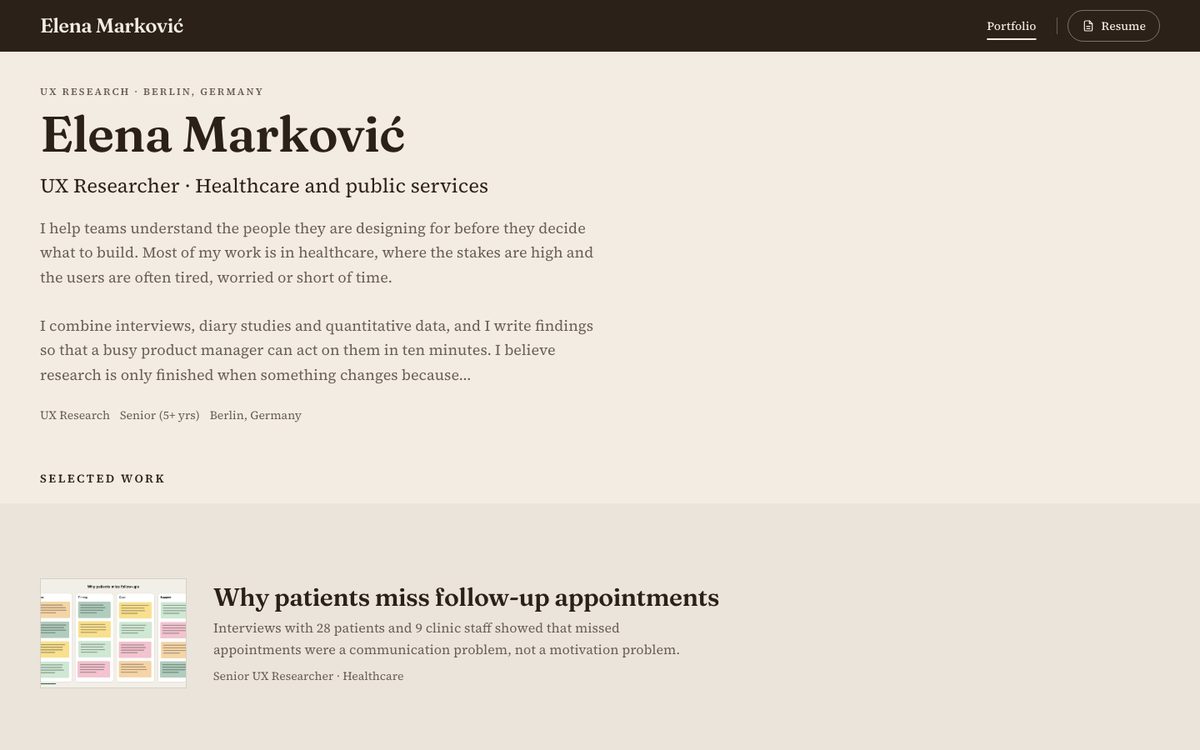 Preview of the Editorial template